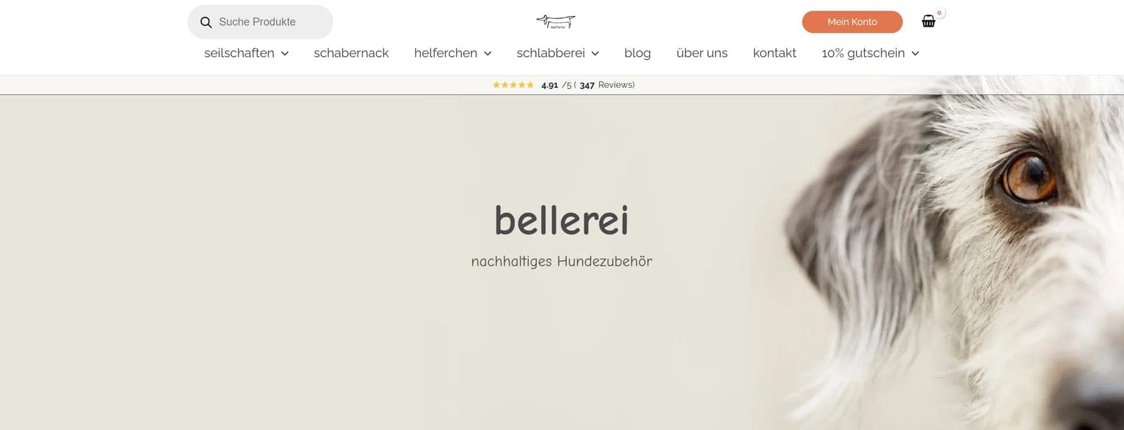 die bellerei — Website-Ausschnitt