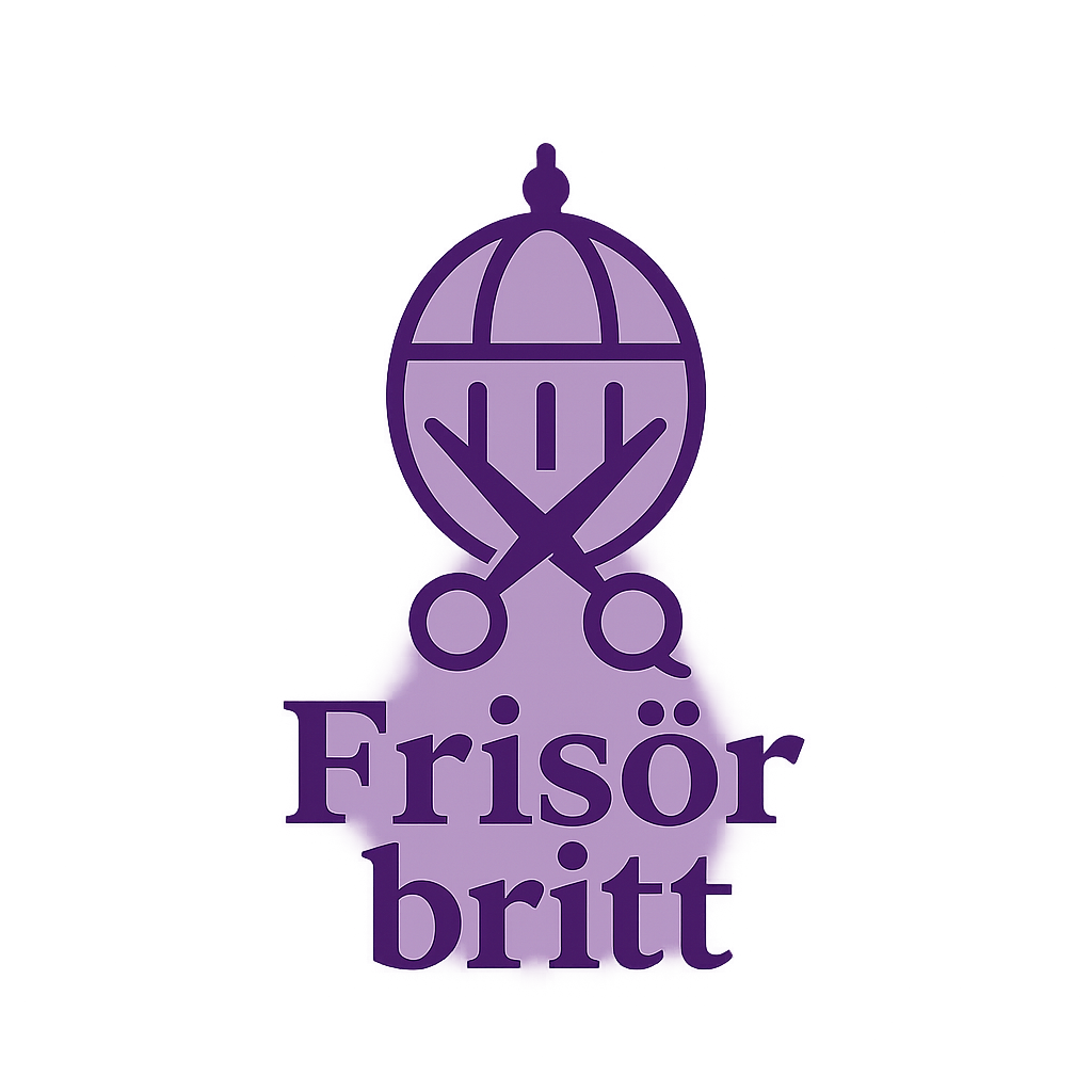 modern minimal vector logo for a brand called ‚Frisör britt‘ with primary color Lila. Keywords: Wien